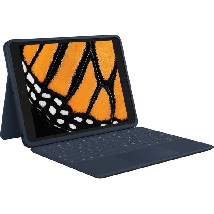 Logitech Rugged Combo 3 Rugged Keyboard Cover Case Apple iPad 8th Generation iPad 7th Generation Tablet Blue