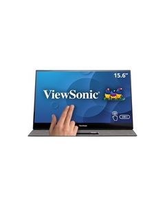ViewSonic TD1655 15.6 Inch 1080p Portable Monitor with IPS Touchscreen, 2 Way Powered 60W USB C, Eye Care, Dual Speakers, Built in Stand with Smart Cover