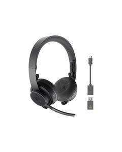 Logitech Zone 900 On-Ear Wireless Bluetooth Headset with advanced noise-canceling microphone, connect up to 6 wireless devices with one receiver, quick access to ANC and Bluetooth